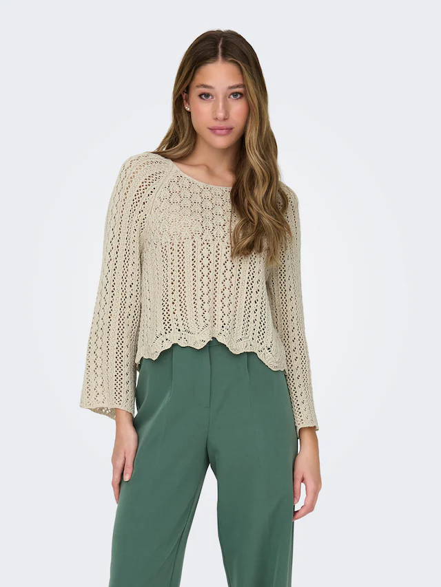 ONLY Rundhalspullover »ONLNOLA LIFE 3/4 PULLOVER KNT NOOS«
