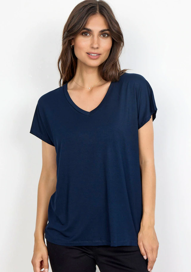 soyaconcept V-Shirt »SC-MARICA 32« aus Viskosemischung mit Lyocell und Elasthan, Regular Fit