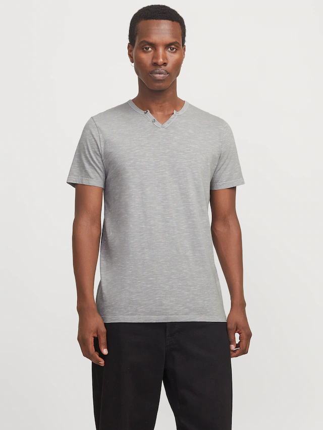 Jack & Jones T-Shirt »SPLIT NECK TEE« mit V-Ausschnitt