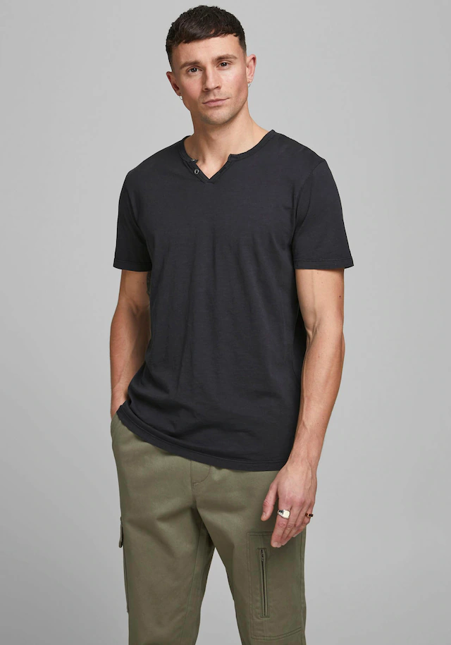 Jack & Jones T-Shirt »SPLIT NECK TEE« mit V-Ausschnitt