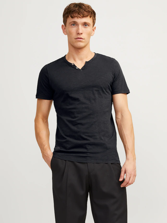Jack & Jones T-Shirt »SPLIT NECK TEE« mit V-Ausschnitt