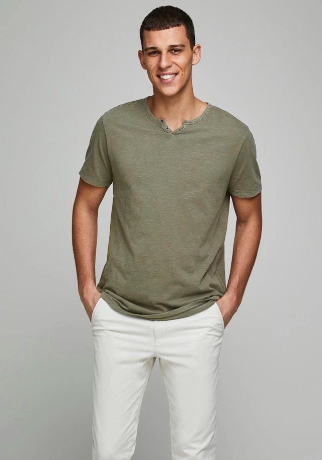 Jack & Jones T-Shirt »SPLIT NECK TEE« mit V-Ausschnitt