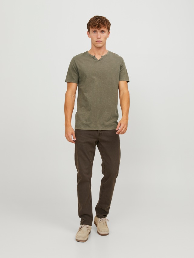 Jack & Jones T-Shirt »SPLIT NECK TEE« mit V-Ausschnitt