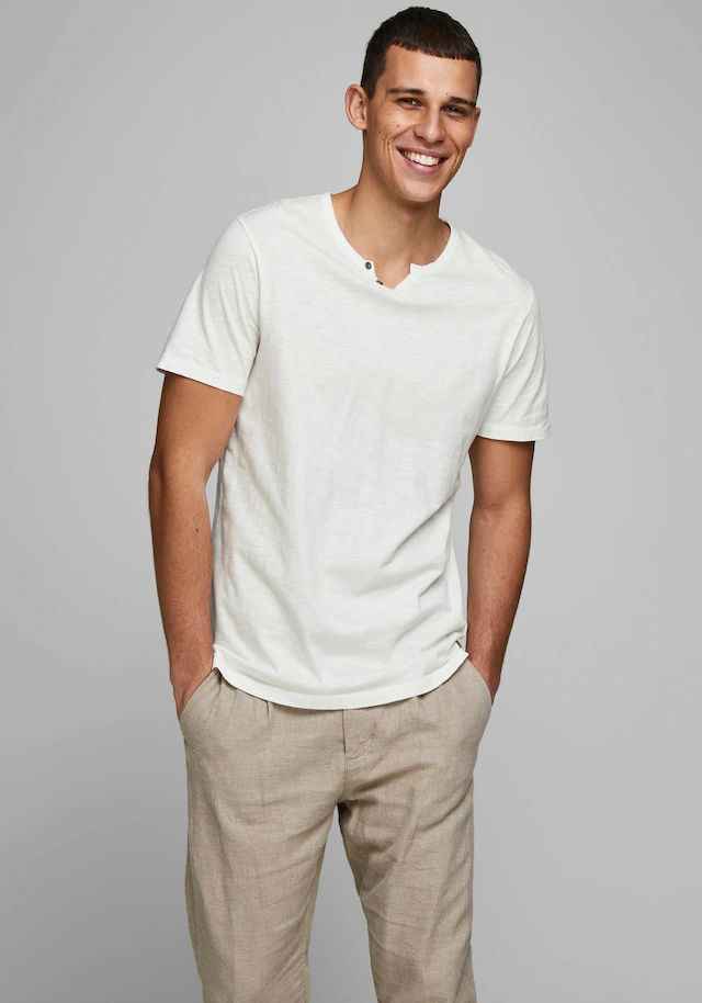 Jack & Jones T-Shirt »SPLIT NECK TEE« mit V-Ausschnitt