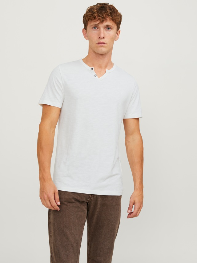 Jack & Jones T-Shirt »SPLIT NECK TEE« mit V-Ausschnitt