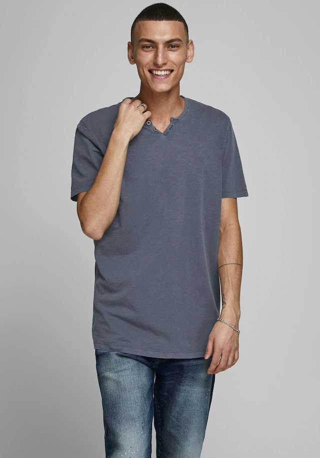 Jack & Jones T-Shirt »SPLIT NECK TEE« mit V-Ausschnitt