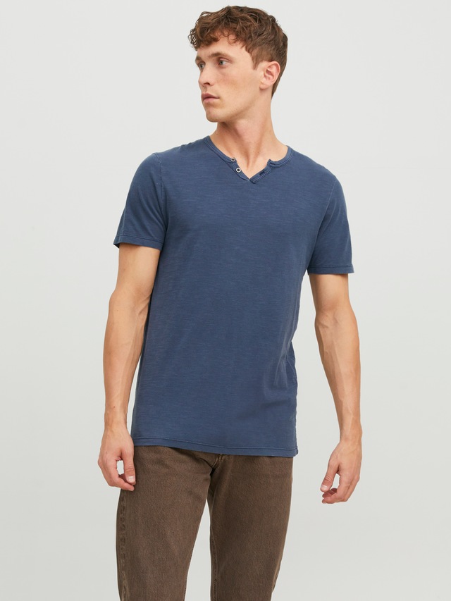 Jack & Jones T-Shirt »SPLIT NECK TEE« mit V-Ausschnitt