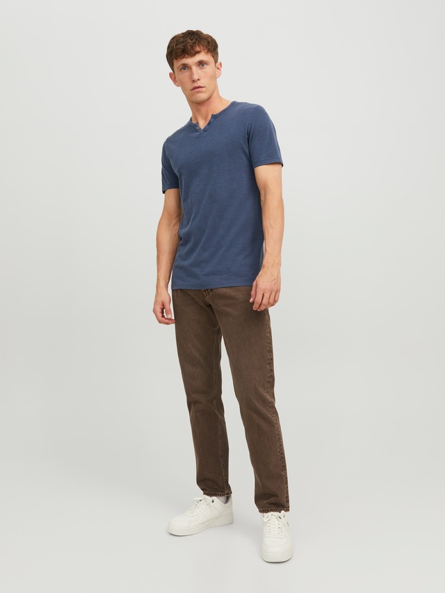 Jack & Jones T-Shirt »SPLIT NECK TEE« mit V-Ausschnitt