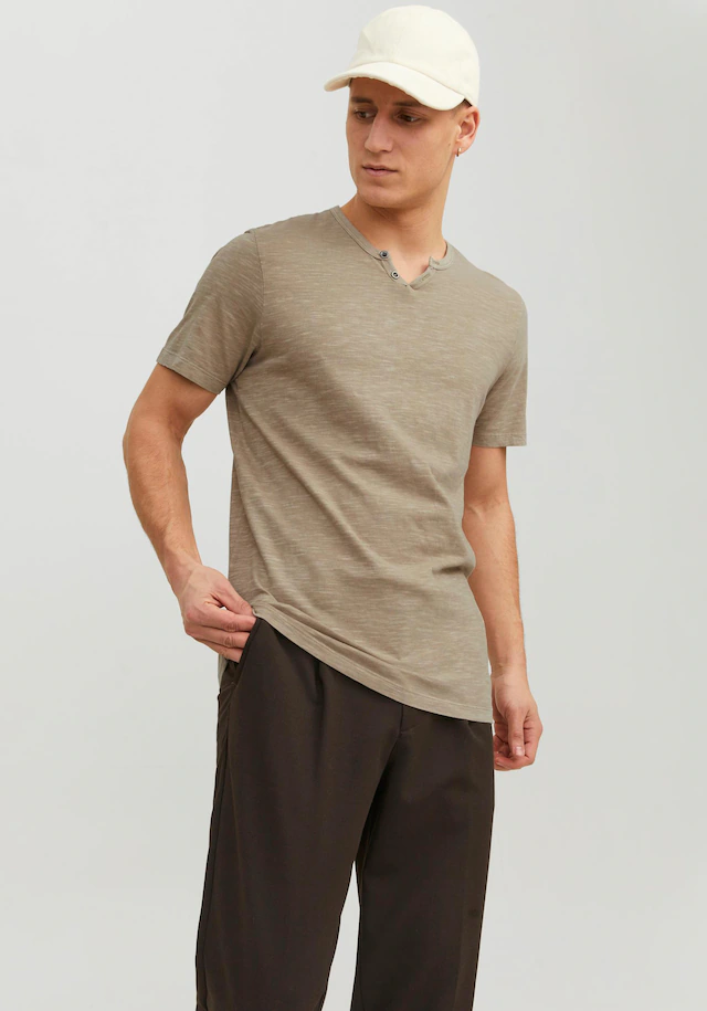 Jack & Jones T-Shirt »SPLIT NECK TEE« mit V-Ausschnitt