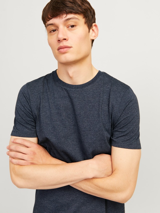 Jack & Jones Rundhalsshirt »JJEORGANIC MELANGE TEE SS O-NECK NOOS« Baumwollmischung, regular fit