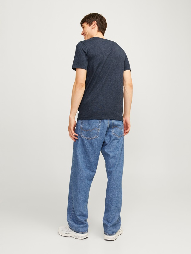 Jack & Jones Rundhalsshirt »JJEORGANIC MELANGE TEE SS O-NECK NOOS« Baumwollmischung, regular fit
