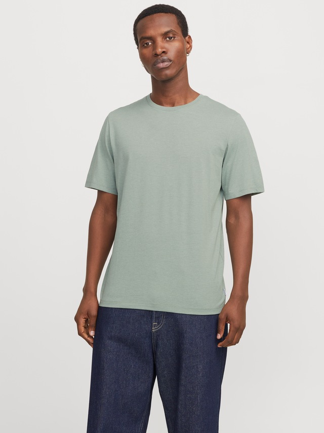 Jack & Jones Rundhalsshirt »JJEORGANIC MELANGE TEE SS O-NECK NOOS« Baumwollmischung, regular fit