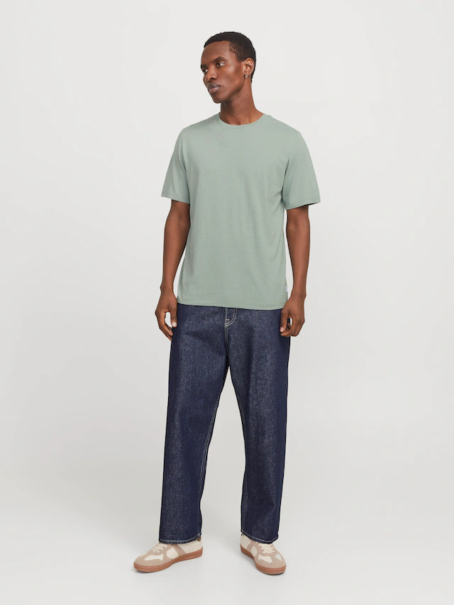 Jack & Jones Rundhalsshirt »JJEORGANIC MELANGE TEE SS O-NECK NOOS« Baumwollmischung, regular fit