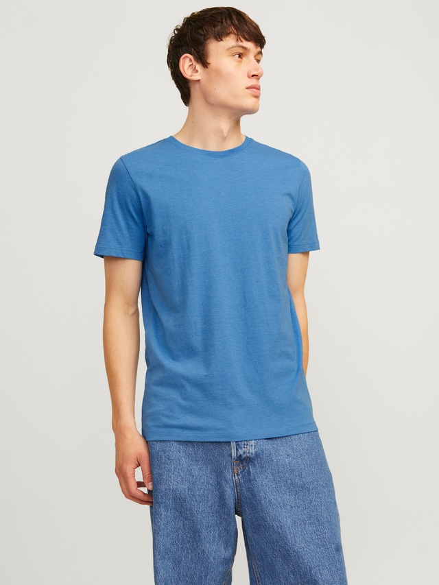 Jack & Jones Rundhalsshirt »JJEORGANIC MELANGE TEE SS O-NECK NOOS« Baumwollmischung, regular fit