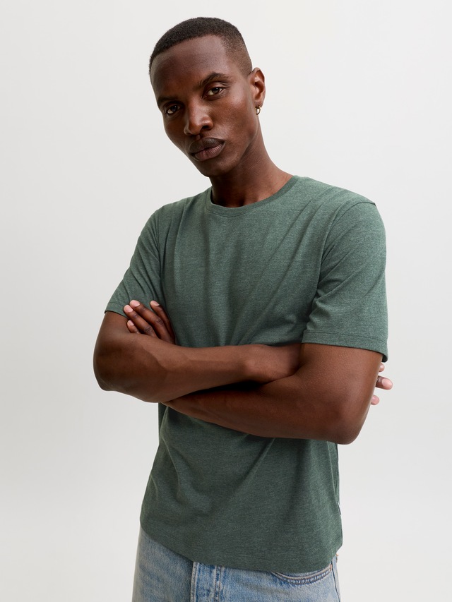 Jack & Jones Rundhalsshirt »JJEORGANIC MELANGE TEE SS O-NECK NOOS« Baumwollmischung, regular fit