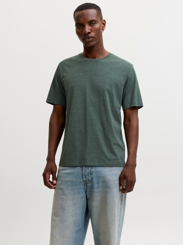 Jack & Jones Rundhalsshirt »JJEORGANIC MELANGE TEE SS O-NECK NOOS« Baumwollmischung, regular fit