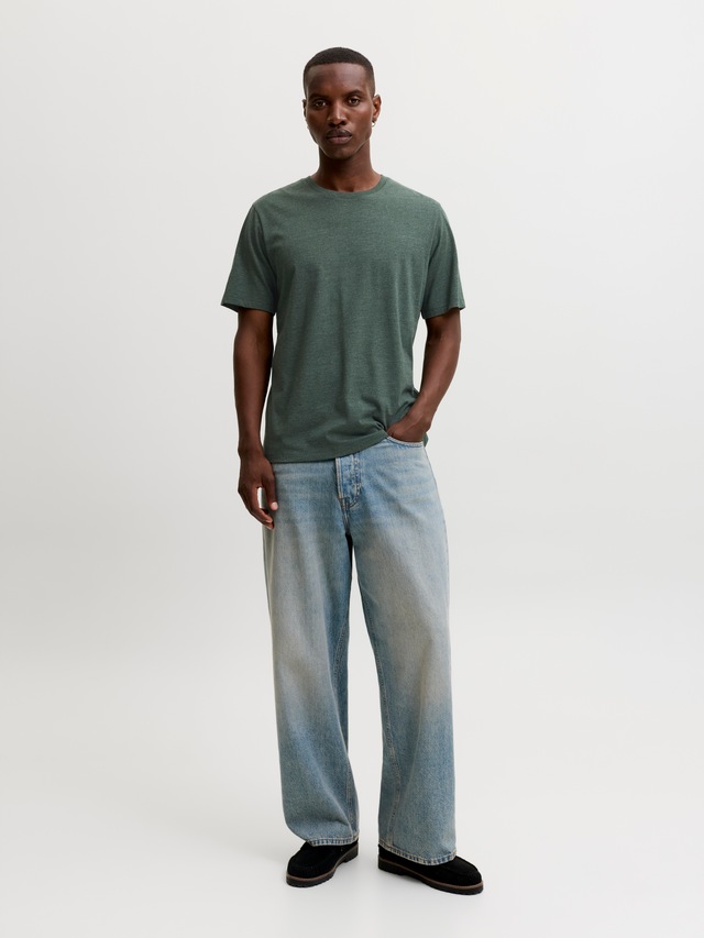 Jack & Jones Rundhalsshirt »JJEORGANIC MELANGE TEE SS O-NECK NOOS« Baumwollmischung, regular fit