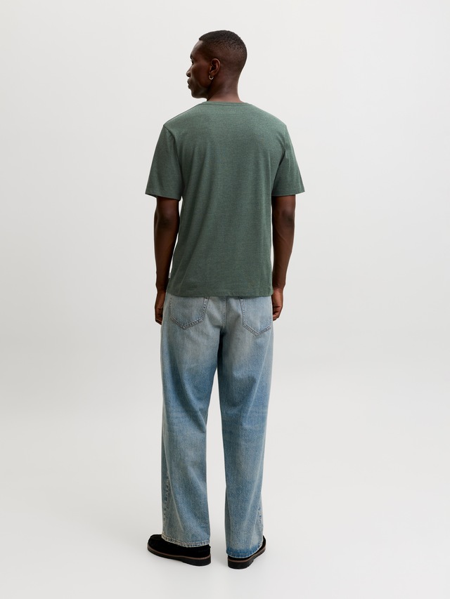 Jack & Jones Rundhalsshirt »JJEORGANIC MELANGE TEE SS O-NECK NOOS« Baumwollmischung, regular fit