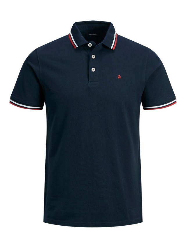 Jack & Jones Poloshirt »JJEPAULOS Poloshirt mit klassischem Kragen und figurbetonter Form« Logostickerei, modisch, schmal, Baumwolle, Polokragen