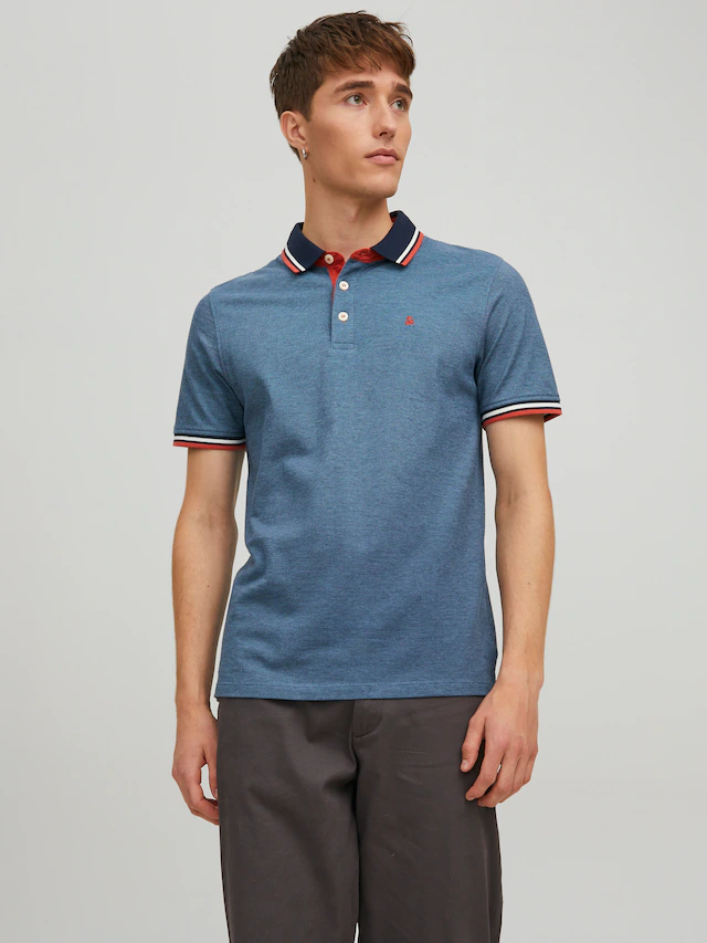 Jack & Jones Poloshirt »JJEPAULOS Poloshirt mit klassischem Kragen und figurbetonter Form« Logostickerei, modisch, schmal, Baumwolle, Polokragen