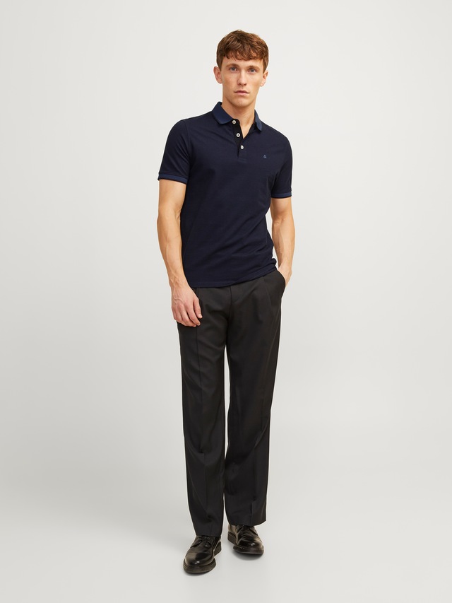 Jack & Jones Poloshirt »JJEPAULOS Poloshirt mit klassischem Kragen und figurbetonter Form« Logostickerei, modisch, schmal, Baumwolle, Polokragen