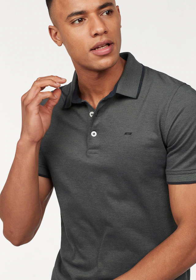 Jack & Jones Poloshirt »JJEPAULOS Poloshirt mit klassischem Kragen und figurbetonter Form« Logostickerei, modisch, schmal, Baumwolle, Polokragen
