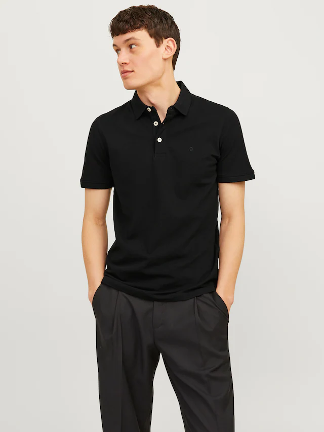 Jack & Jones Poloshirt »JJEPAULOS Poloshirt mit klassischem Kragen und figurbetonter Form« Logostickerei, modisch, schmal, Baumwolle, Polokragen