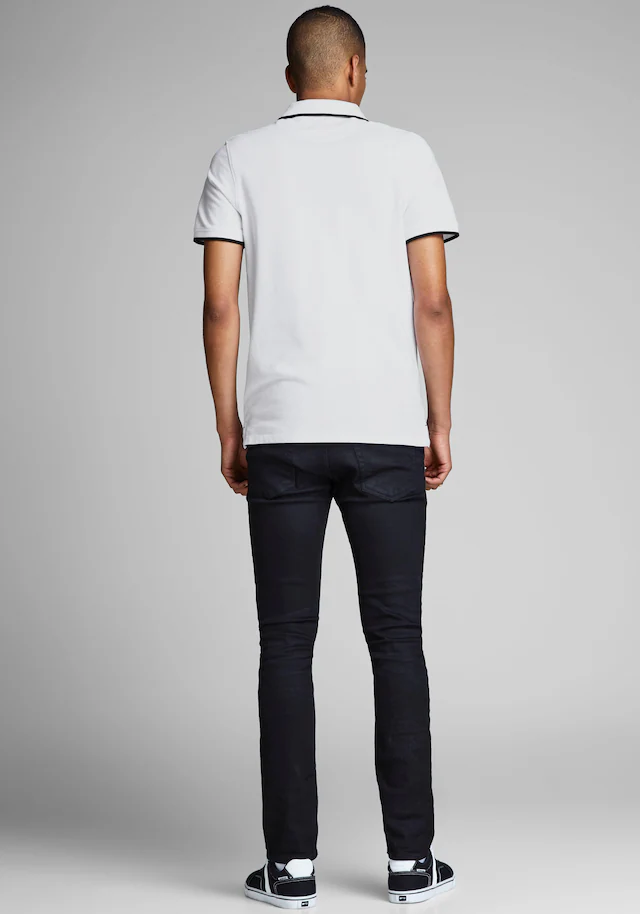Jack & Jones Poloshirt »JJEPAULOS Poloshirt mit klassischem Kragen und figurbetonter Form« Logostickerei, modisch, schmal, Baumwolle, Polokragen