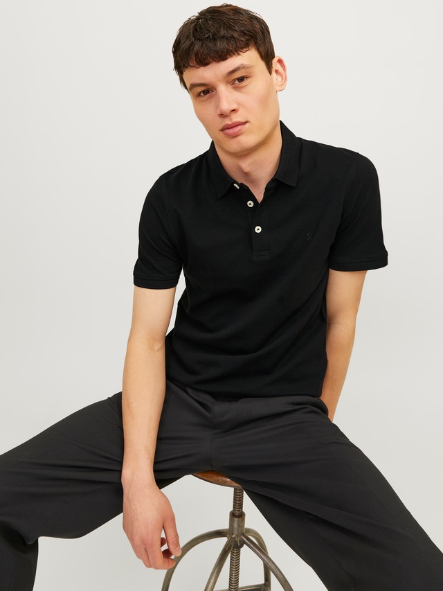 Jack & Jones Poloshirt »JJEPAULOS Poloshirt mit klassischem Kragen und figurbetonter Form« Logostickerei, modisch, schmal, Baumwolle, Polokragen