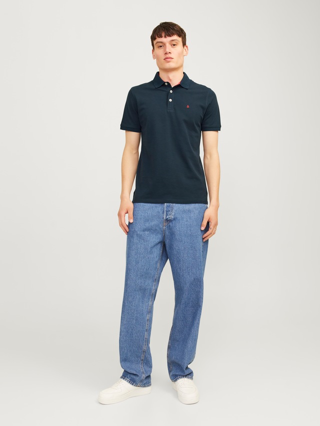Jack & Jones Poloshirt »JJEPAULOS Poloshirt mit klassischem Kragen und figurbetonter Form« Logostickerei, modisch, schmal, Baumwolle, Polokragen