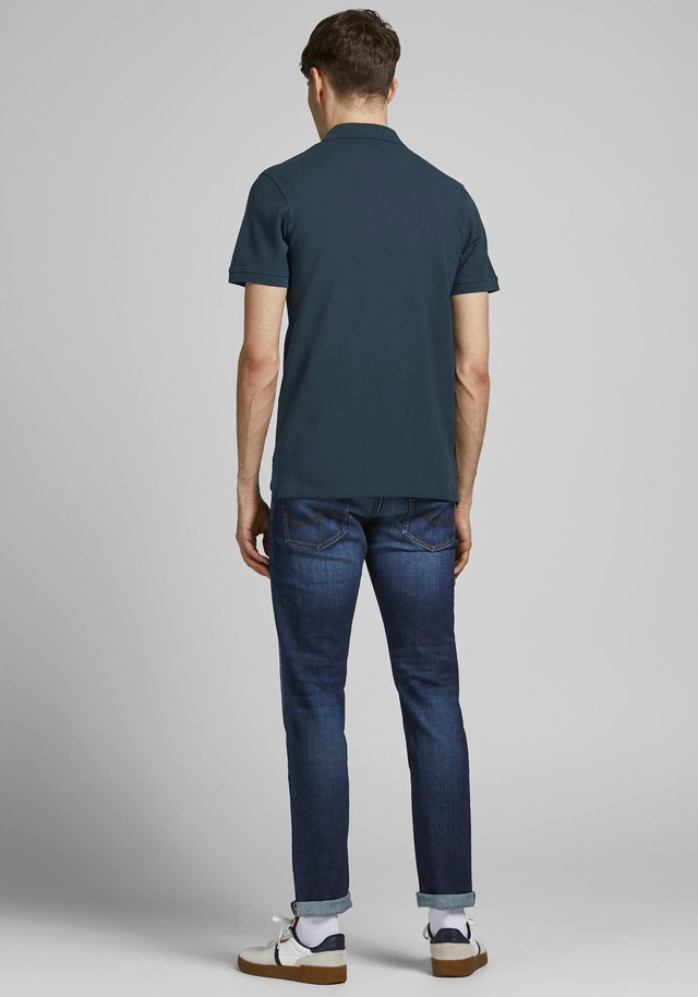 Jack & Jones Poloshirt »JJEPAULOS Poloshirt mit klassischem Kragen und figurbetonter Form« Logostickerei, modisch, schmal, Baumwolle, Polokragen