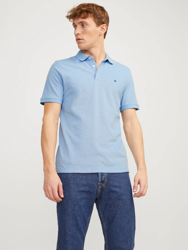 Jack & Jones Poloshirt »JJEPAULOS Poloshirt mit klassischem Kragen und figurbetonter Form« Logostickerei, modisch, schmal, Baumwolle, Polokragen