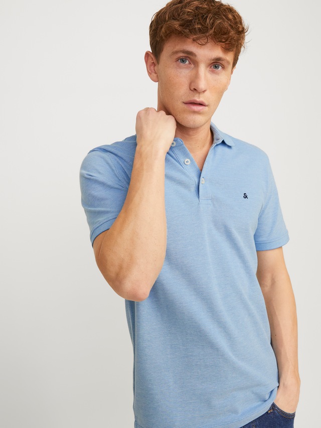 Jack & Jones Poloshirt »JJEPAULOS Poloshirt mit klassischem Kragen und figurbetonter Form« Logostickerei, modisch, schmal, Baumwolle, Polokragen