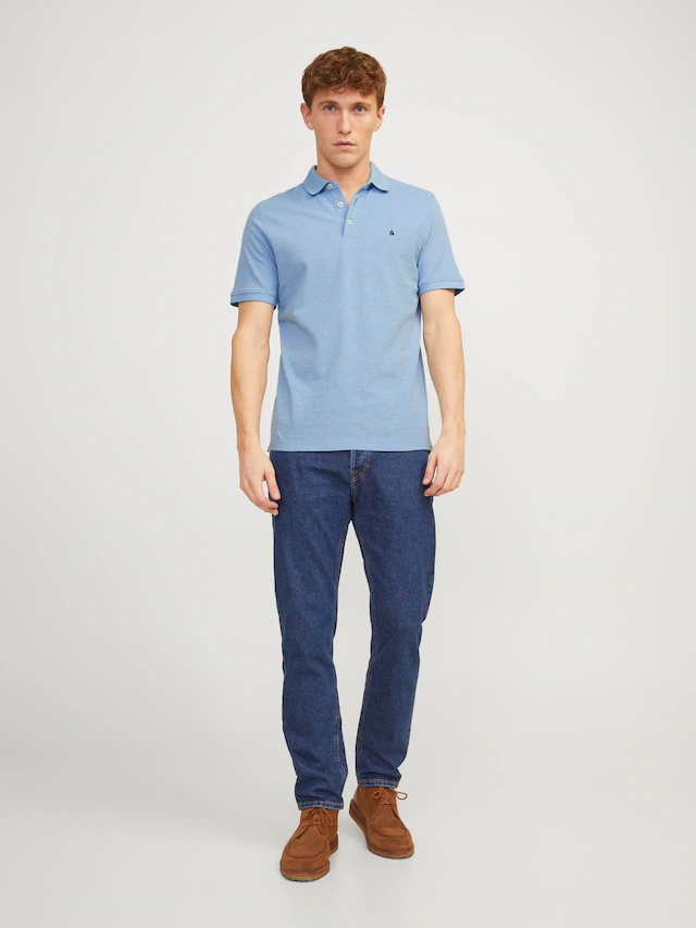 Jack & Jones Poloshirt »JJEPAULOS Poloshirt mit klassischem Kragen und figurbetonter Form« Logostickerei, modisch, schmal, Baumwolle, Polokragen