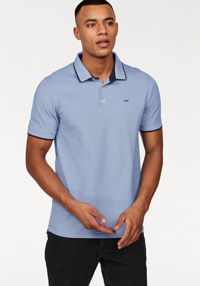 Jack & Jones Poloshirt »JJEPAULOS Poloshirt mit klassischem Kragen und figurbetonter Form« Logostickerei, modisch, schmal, Baumwolle, Polokragen
