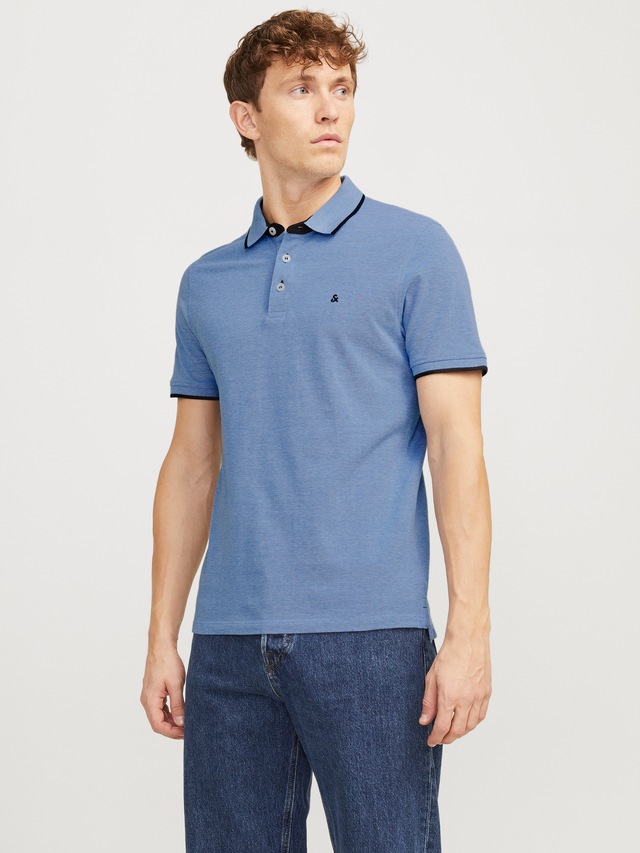 Jack & Jones Poloshirt »JJEPAULOS Poloshirt mit klassischem Kragen und figurbetonter Form« Logostickerei, modisch, schmal, Baumwolle, Polokragen