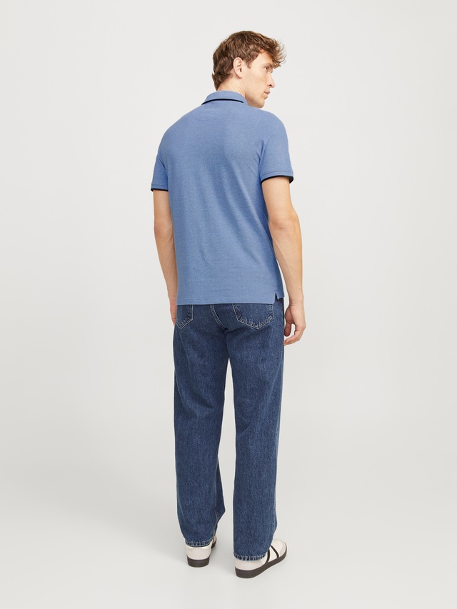 Jack & Jones Poloshirt »JJEPAULOS Poloshirt mit klassischem Kragen und figurbetonter Form« Logostickerei, modisch, schmal, Baumwolle, Polokragen