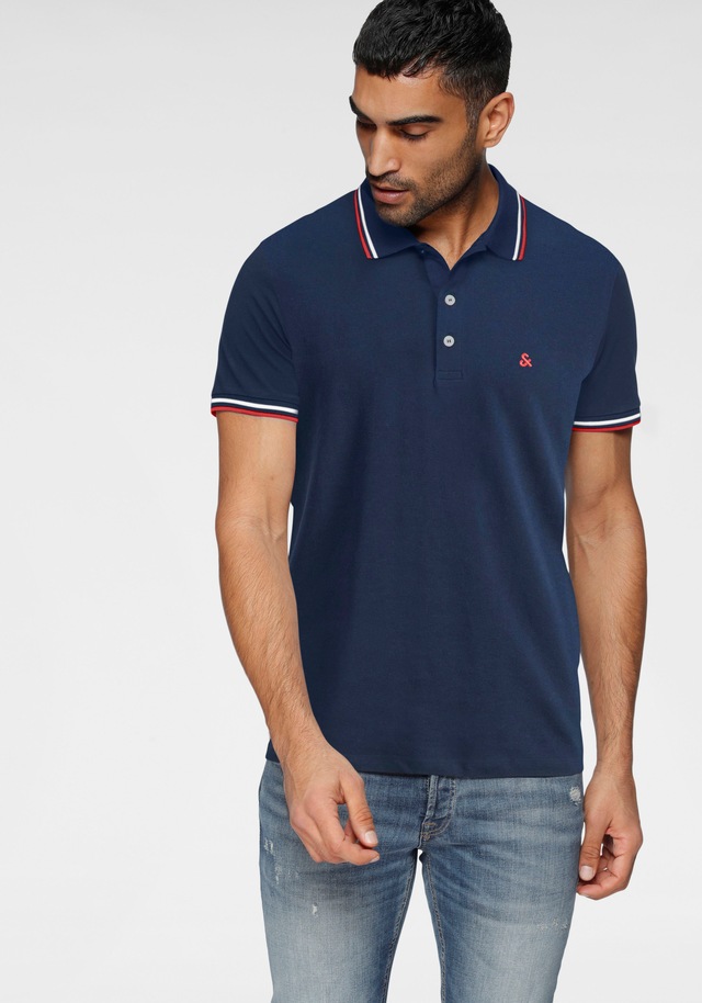 Jack & Jones Poloshirt »JJEPAULOS Poloshirt mit klassischem Kragen und figurbetonter Form« Logostickerei, modisch, schmal, Baumwolle, Polokragen
