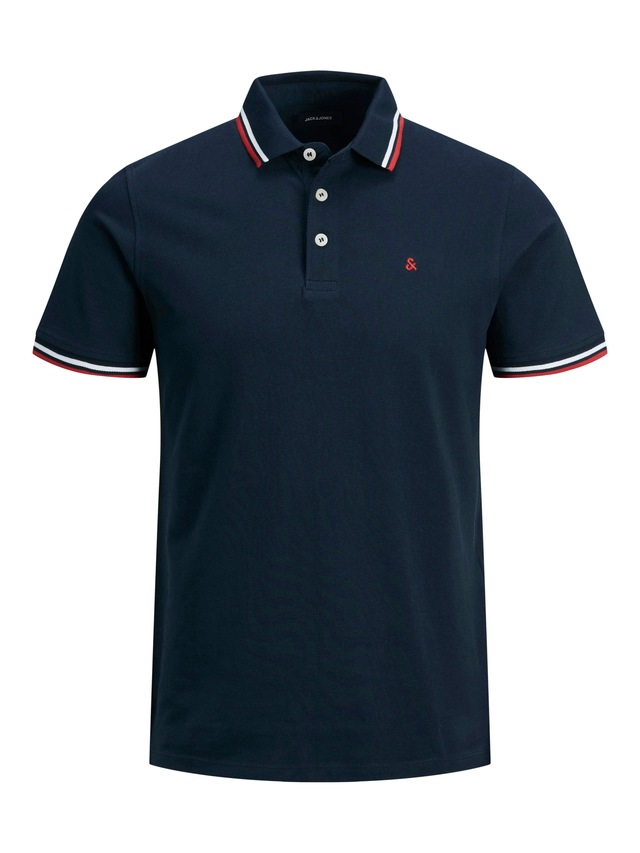 Jack & Jones Poloshirt »JJEPAULOS Poloshirt mit klassischem Kragen und figurbetonter Form« Logostickerei, modisch, schmal, Baumwolle, Polokragen