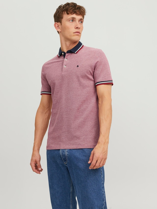 Jack & Jones Poloshirt »JJEPAULOS Poloshirt mit klassischem Kragen und figurbetonter Form« Logostickerei, modisch, schmal, Baumwolle, Polokragen