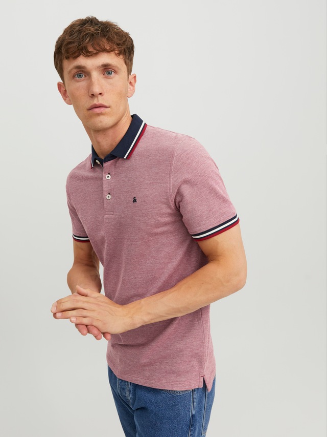 Jack & Jones Poloshirt »JJEPAULOS Poloshirt mit klassischem Kragen und figurbetonter Form« Logostickerei, modisch, schmal, Baumwolle, Polokragen