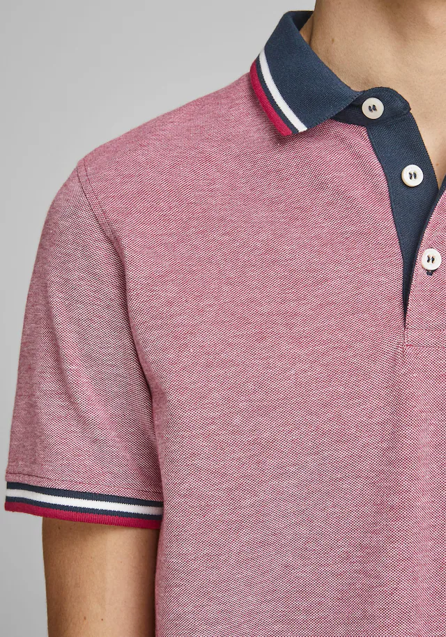Jack & Jones Poloshirt »JJEPAULOS Poloshirt mit klassischem Kragen und figurbetonter Form« Logostickerei, modisch, schmal, Baumwolle, Polokragen