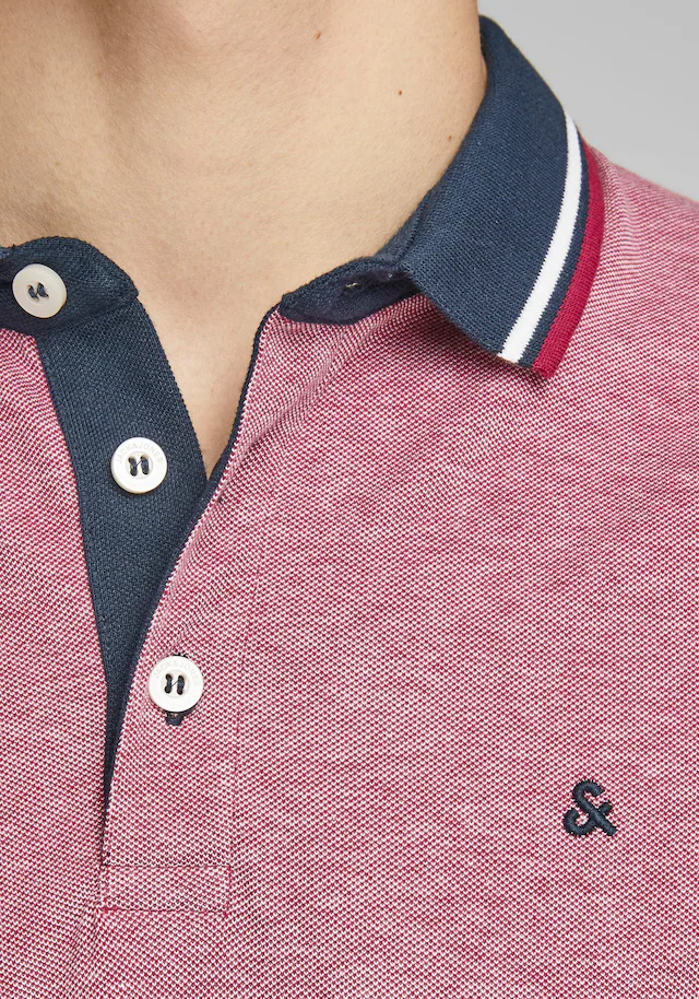 Jack & Jones Poloshirt »JJEPAULOS Poloshirt mit klassischem Kragen und figurbetonter Form« Logostickerei, modisch, schmal, Baumwolle, Polokragen