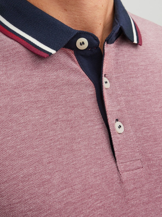 Jack & Jones Poloshirt »JJEPAULOS Poloshirt mit klassischem Kragen und figurbetonter Form« Logostickerei, modisch, schmal, Baumwolle, Polokragen