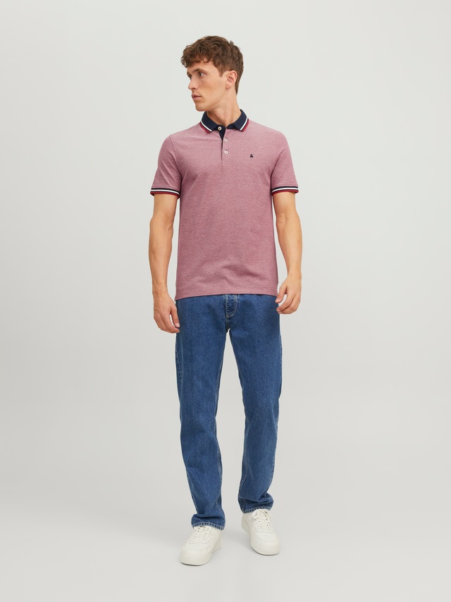 Jack & Jones Poloshirt »JJEPAULOS Poloshirt mit klassischem Kragen und figurbetonter Form« Logostickerei, modisch, schmal, Baumwolle, Polokragen