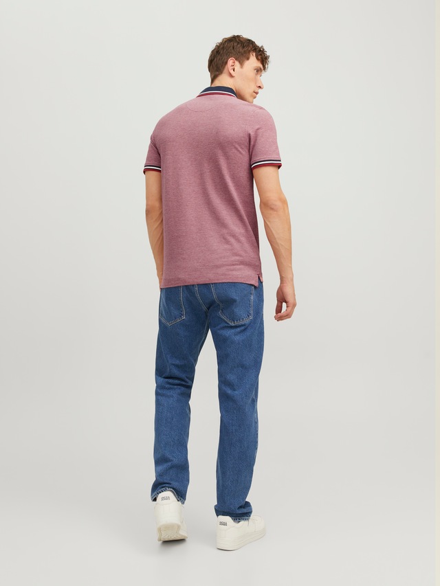 Jack & Jones Poloshirt »JJEPAULOS Poloshirt mit klassischem Kragen und figurbetonter Form« Logostickerei, modisch, schmal, Baumwolle, Polokragen