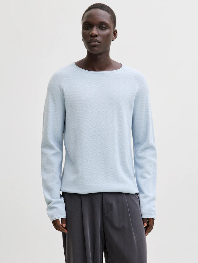 Jack & Jones Rundhalspullover »JJEHILL KNIT CREW NECK NOOS« Baumwolle, regular fit