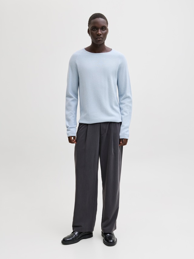 Jack & Jones Rundhalspullover »JJEHILL KNIT CREW NECK NOOS« Baumwolle, regular fit