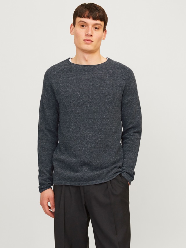 Jack & Jones Rundhalspullover »JJEHILL KNIT CREW NECK NOOS« Baumwolle, regular fit