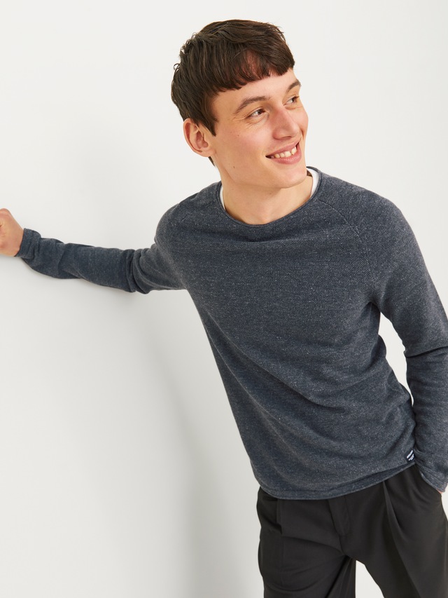 Jack & Jones Rundhalspullover »JJEHILL KNIT CREW NECK NOOS« Baumwolle, regular fit